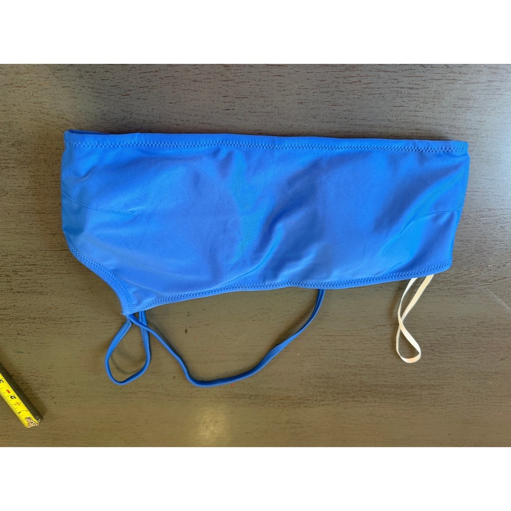 Aerie Bandeau Bikini Top Blue Adjustable Straps Size Medium
